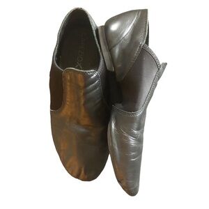 Capezio Dance Jazz Slip On Leather Shoe Dz. Adult Sz L Black  E-😳Series~EJ2A